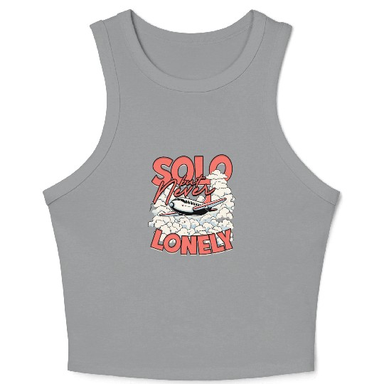 First Solo Flight Pilot Solo But Never Lonely Crop Tank Top