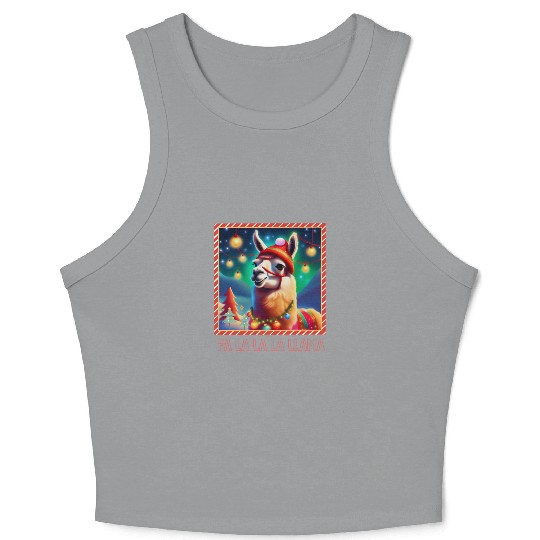 Fa La La La LLama Crop Tank Top