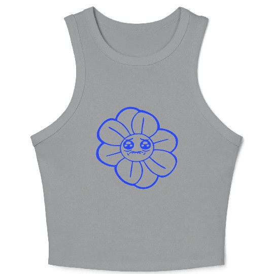 Sweet Flower Sad Face Weeping Spring Summer Crying Crop Tank Top