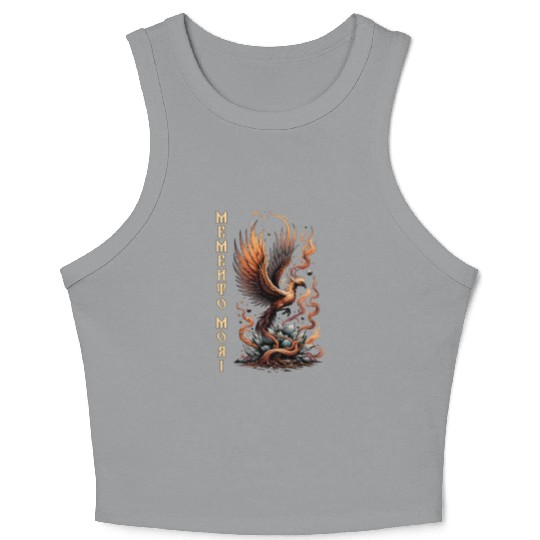 Memento Mori Phoenix Rebirth Fire Art Design Crop Tank Top