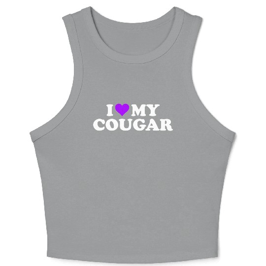 I Love Cougars Cougar Humor Valentine's Day 3BK4 Crop Tank Top