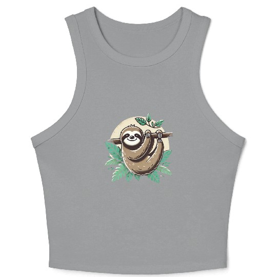 Relax and Unwind with this Adorable Hanging Sloth Crop Tank Top