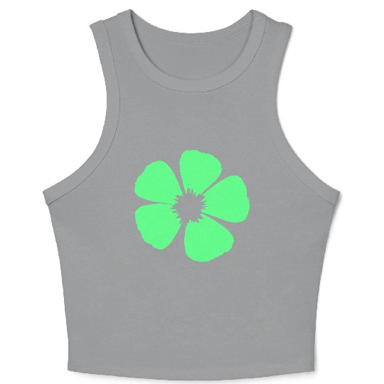 Green Beautiful Flower Spring Summer Nature Flower Crop Tank Top