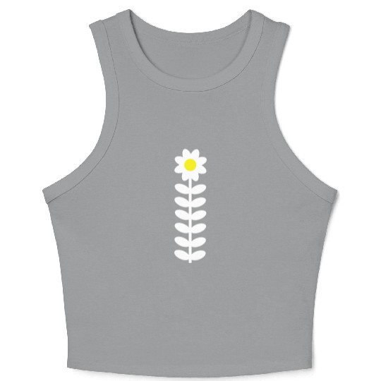 Small Daisy Flower White Decorative Nature Design Crop Tank Top