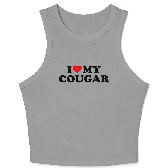 I Love Cougars Cougar Humor Valentine's Day 4WH1 Crop Tank Top