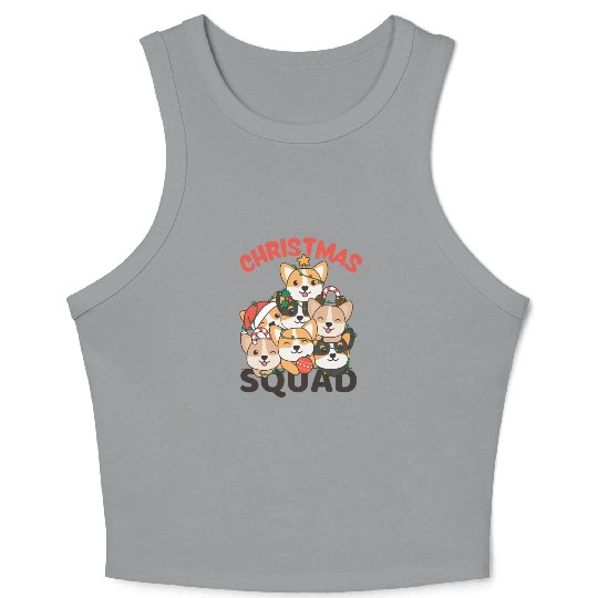 Corgi Christmas Tree Christmas Squad Dogs Crop Tank Top