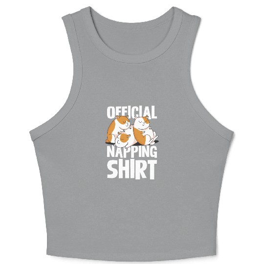 Official Napping Crop Tank Top Guinea Pig Lovers Cozy Nap