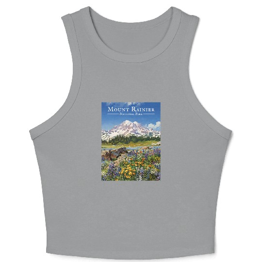 Mount Rainier Paradise Meadows Crop Tank Top
