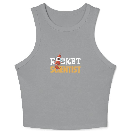 Rocket Scientist Cute Cartoon Rocket Fun Crop Tank Top