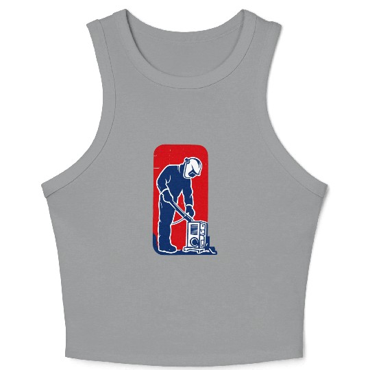 major league welder sticker Funny Welder League Crop Tank Top
