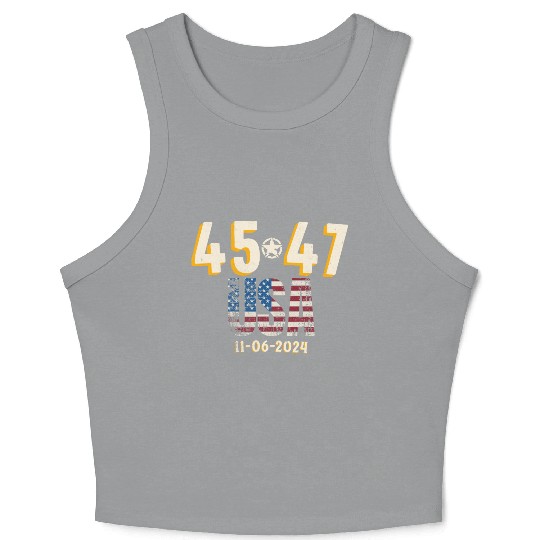 White House 45- 47 Sports Event Date Badge Crop Tank Top