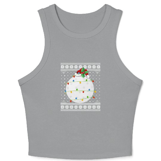 Hockey Player Ugly Christmas Crop Tank Top