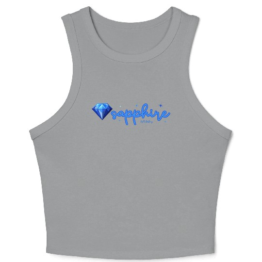 Sapphire gemstone jewel Crop Tank Top