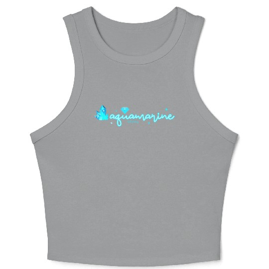 Aquamarine gemstone jewel Crop Tank Top