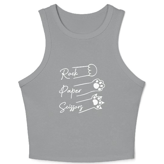 Rock Paper Scissors Cute cat lover Crop Tank Top