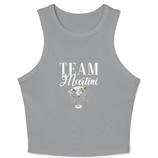 Team Martini Cocktail Bartender Crop Tank Top