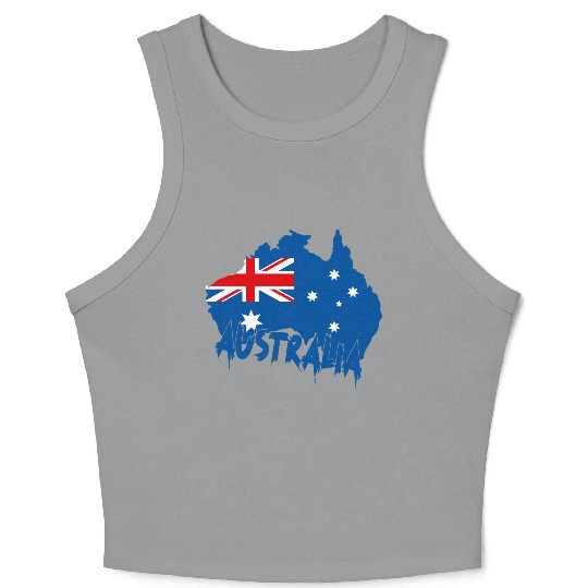 Aussie Flag Map Crop Tank Top Design