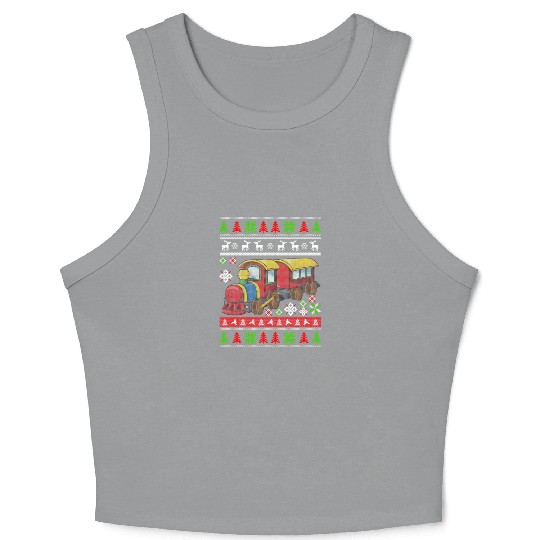 Christmas Kids Train Crop Tank Top