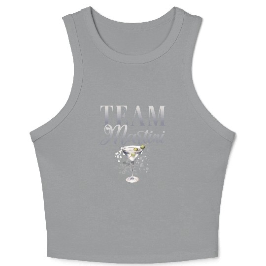 Team Martini Cocktail Bartender Crop Tank Top