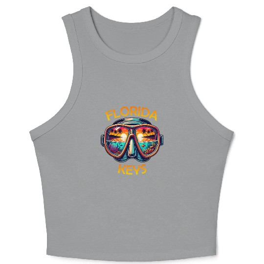 Florida Keys Diving Beach Sunset Crop Tank Top