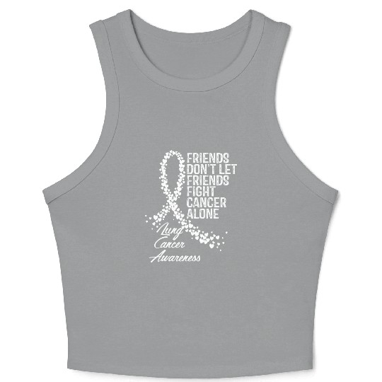 Lung Cancer Awareness Friends Fighter Support Crop Tank Top