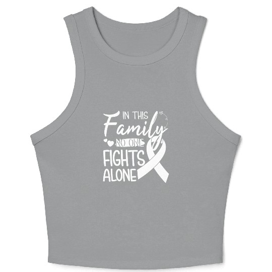 No one fights alone Lung Cancer Awareness Month Crop Tank Top