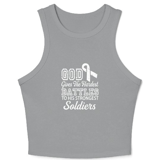 Jesus Prayer Lung Cancer Warrior Lung Cancer Crop Tank Top