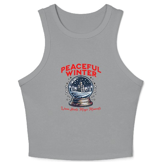 Peaceful Winter - Snow Globe Serenity Crop Tank Top