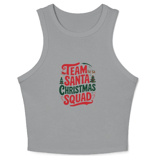 Team Santa Christmas Squad Festive Holiday party Crop Tank Top