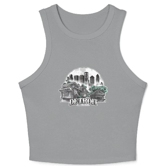 Detroit City Michigan USA Crop Tank Top