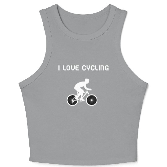 I love cycling design Crop Tank Top