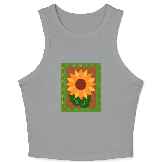 Sunflower summer autumn- fall colors Crop Tank Top