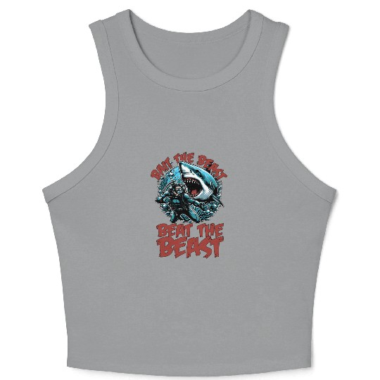 Shark Hunting Bait The Beast Beat Fossil Hunter Crop Tank Top