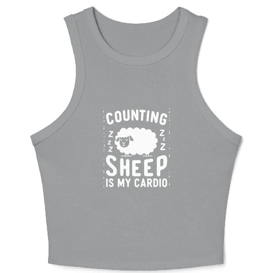 Counting Sheep is My Cardio Crop Tank Top
