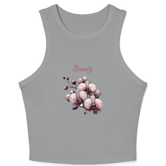 Orchid Elegance: A Symbol of Timeless Beauty Crop Tank Top