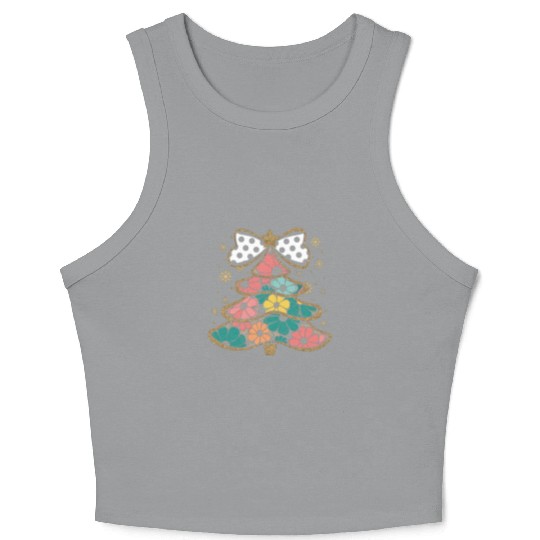 Tree Christmas, Christmas Vintage Crop Tank Top