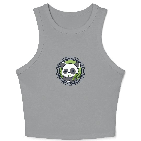 99% Bamboo 1% Ambition Panda Bear Friend Lover Crop Tank Top
