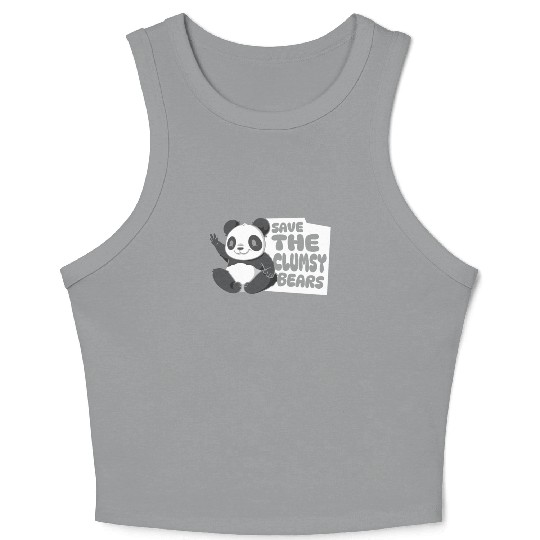 Save The Clumsy Bears Panda Bear Friend Lover Crop Tank Top