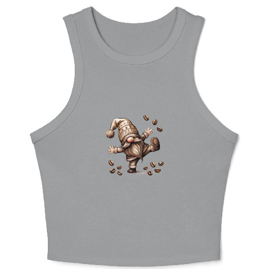 Funny Gnomes, Retro Christmas Crop Tank Top