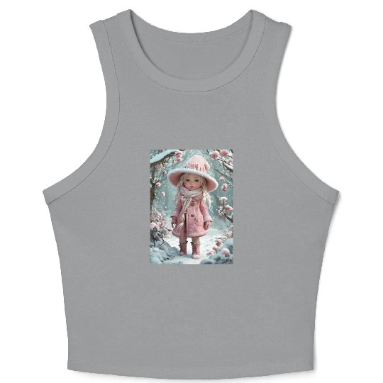 Full body of a realistic sweetness baby chibi girl Crop Tank Top