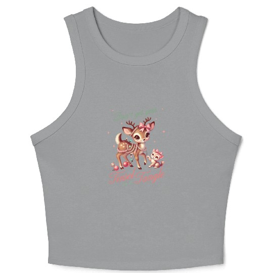 Don t Get Your Tinsel in a Tangle, Merry Christmas Crop Tank Top