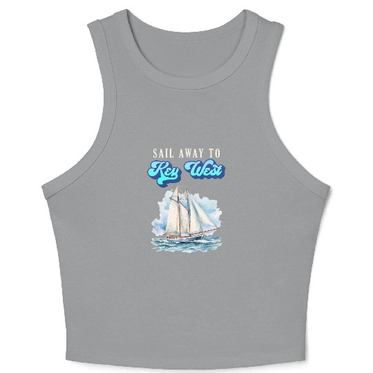 SAIL AWAY TO KEY-WEST Florida Keys Sunshine-State Crop Tank Top