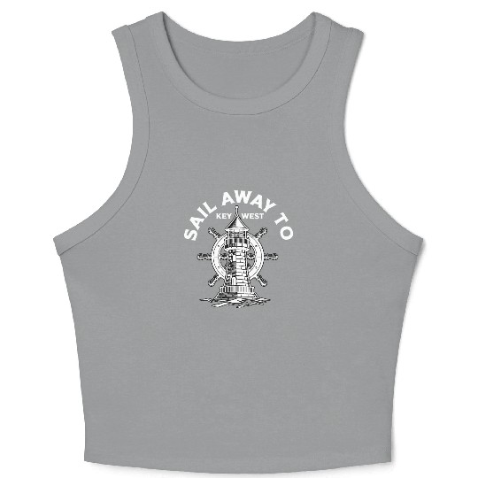 SAIL AWAY TO KEY-WEST Florida Keys Sunshine-State Crop Tank Top