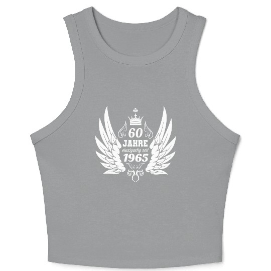 60 years unique since 1965 angel wings Crop Tank Top