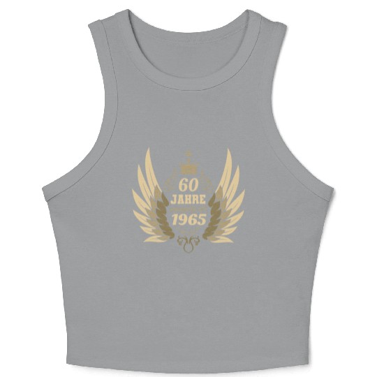 60 years unique since 1965 angel wings Crop Tank Top
