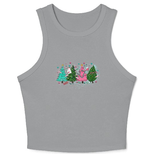 Christmas Tree, Merry Christmas Crop Tank Top