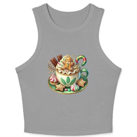 Christmas ice cream, Coquette Chistmas Crop Tank Top