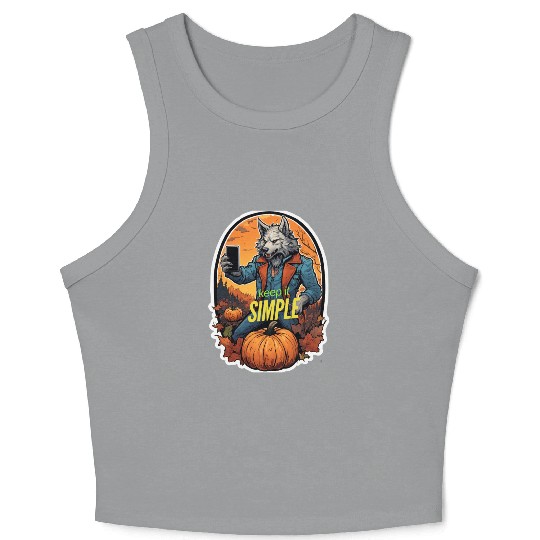 Werewolf Selfie: Pumpkin Patch Edition Unique T-Sh Crop Tank Top