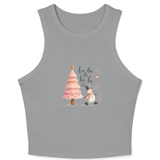 Fa La La La La, Merry Christmas Crop Tank Top