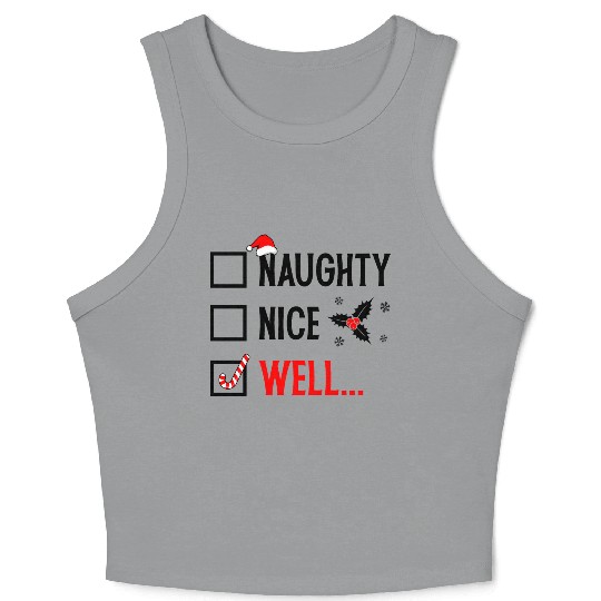 Naughty or Nice Funny Christmas Crop Tank Top